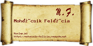 Mohácsik Felícia névjegykártya